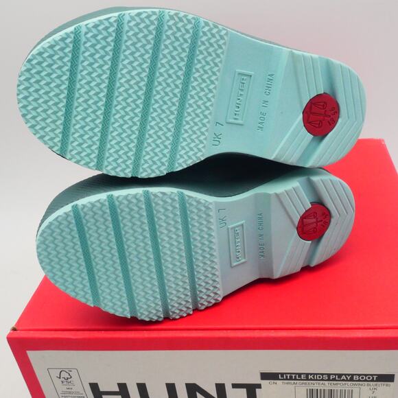 NEW Hunter Play Boots Little Kids Toddler Size 8 Thrum Green Teal UK 7 - Picture 7 of 12